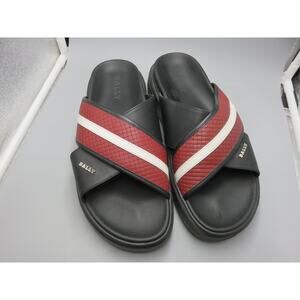 Bally Jarko Slip-On Casual Black Red White Mens Sandals Size 10D